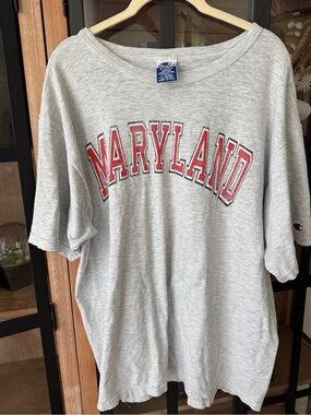 Vintage Maryland tee tshirt short sleeve crewneck oversized heather grey